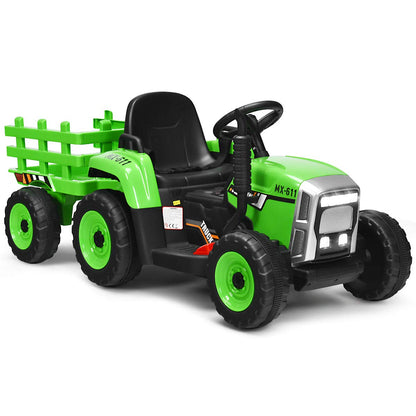 Tractor Electrico para Niños con Remolque, 3 Velocidades y Control Remoto