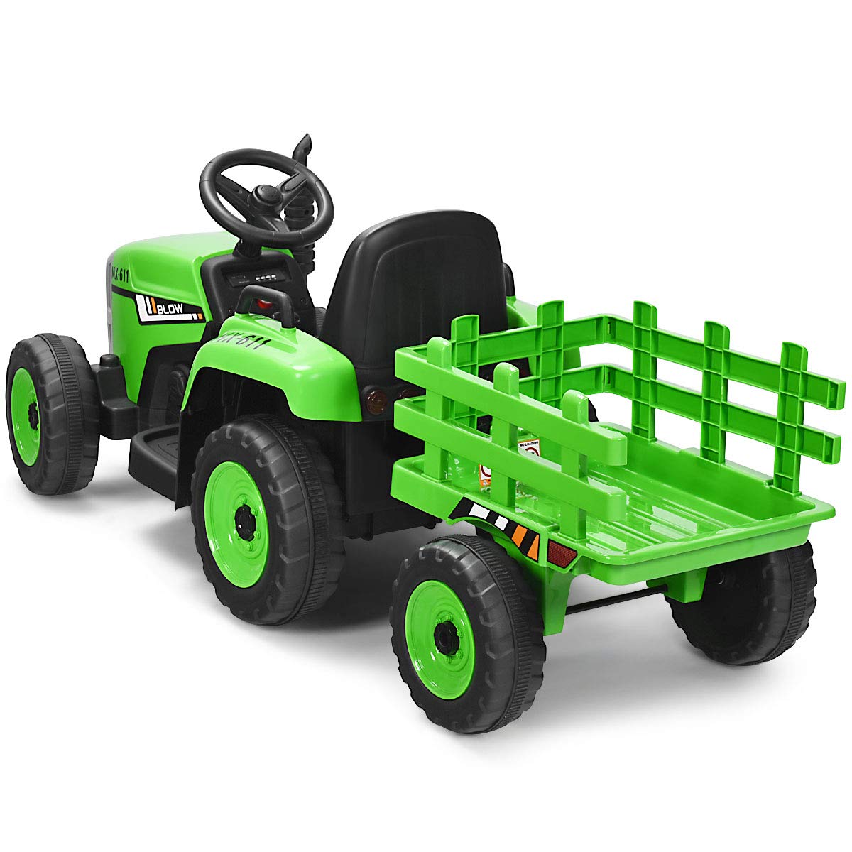 Tractor Electrico para Niños con Remolque, 3 Velocidades y Control Remoto