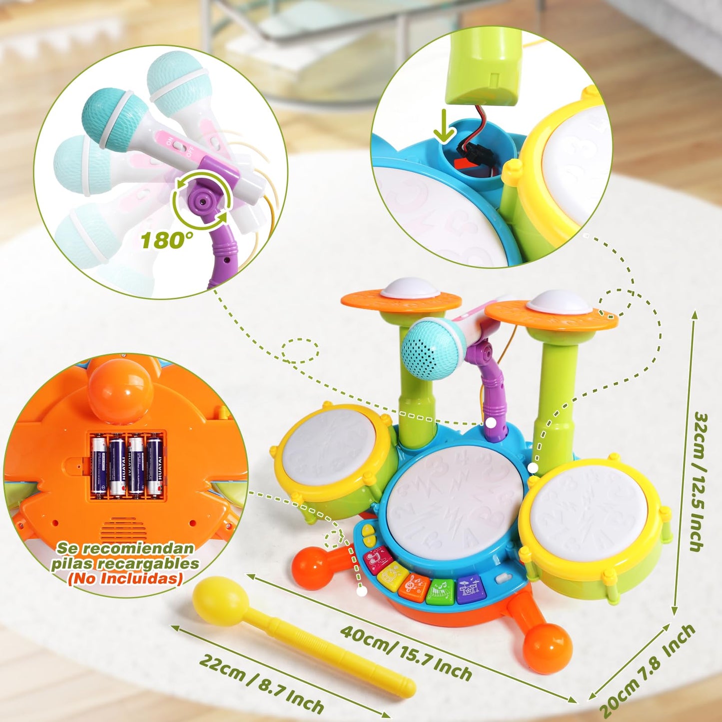 Tambor Infantil Instrumentos Musicales