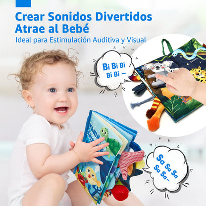 Libro Sensorial Suave de Actividades para Bebé