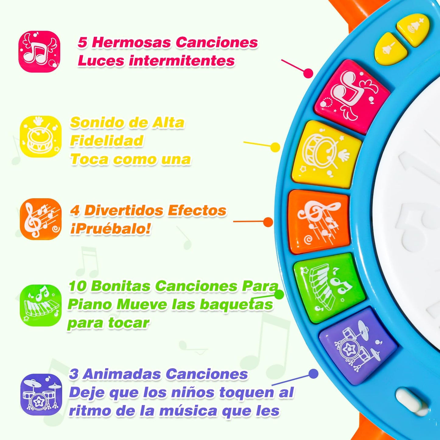 Tambor Infantil Instrumentos Musicales