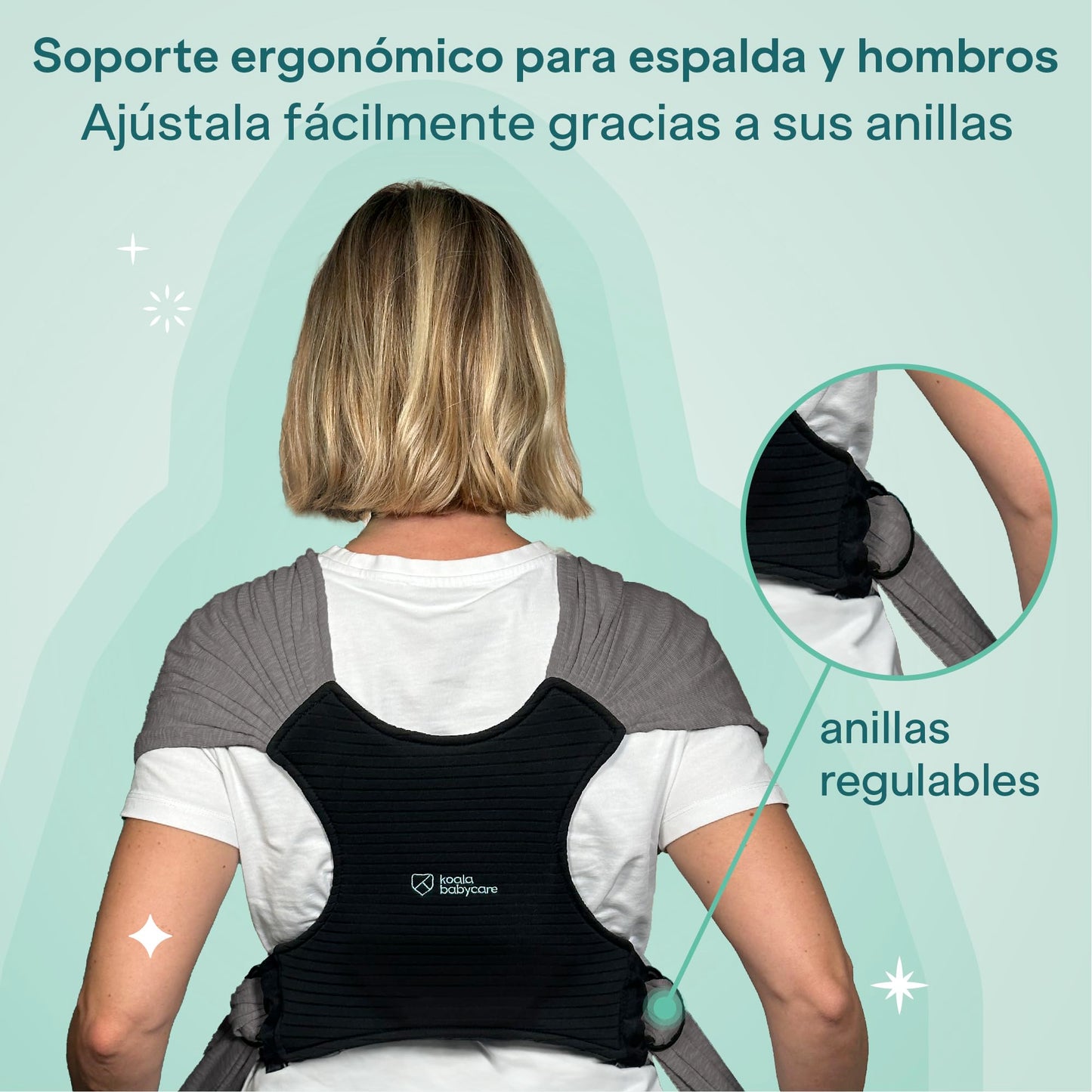 Bufanda de transporte ajustable, unisex, ajustable y de hasta 9 kg