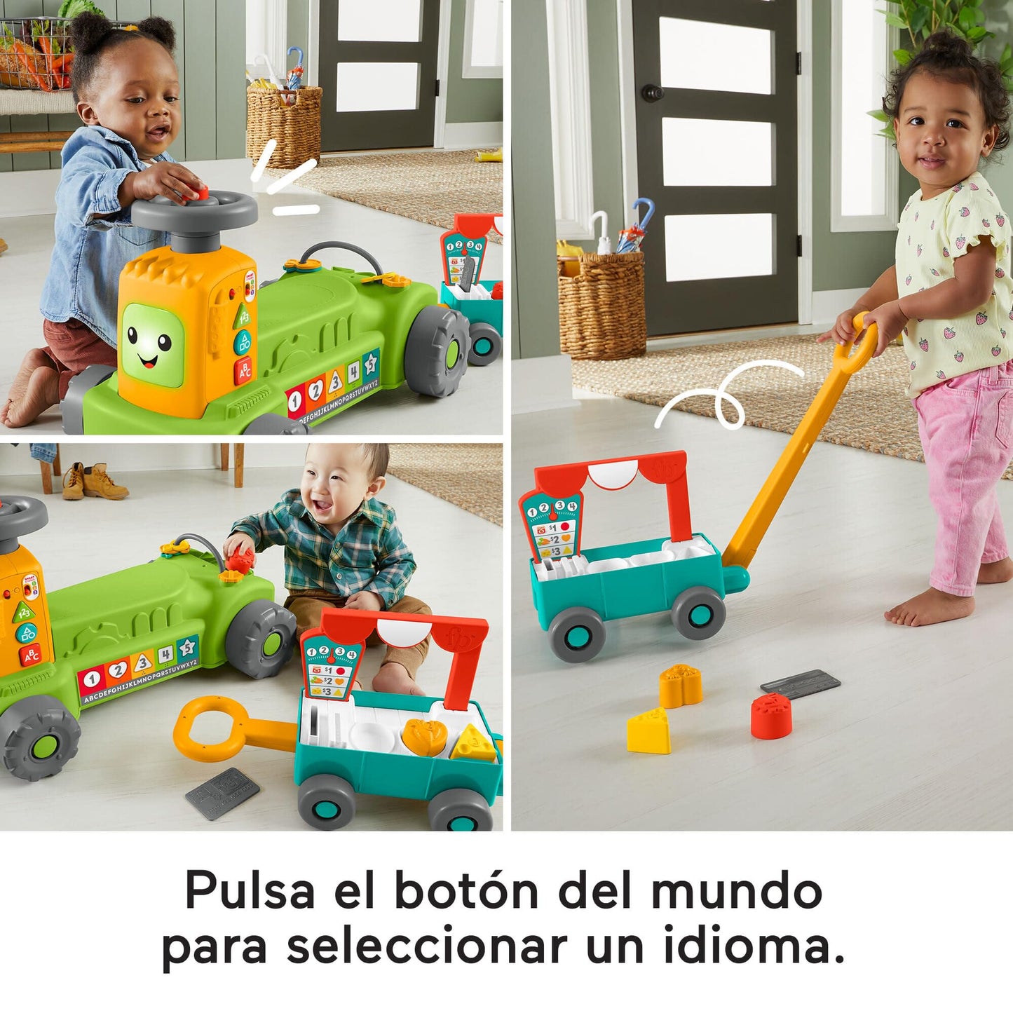 Tractor 4 en 1 Correpasillos transformable con Actividades, Luces y Sonidos, bebés +6 Meses