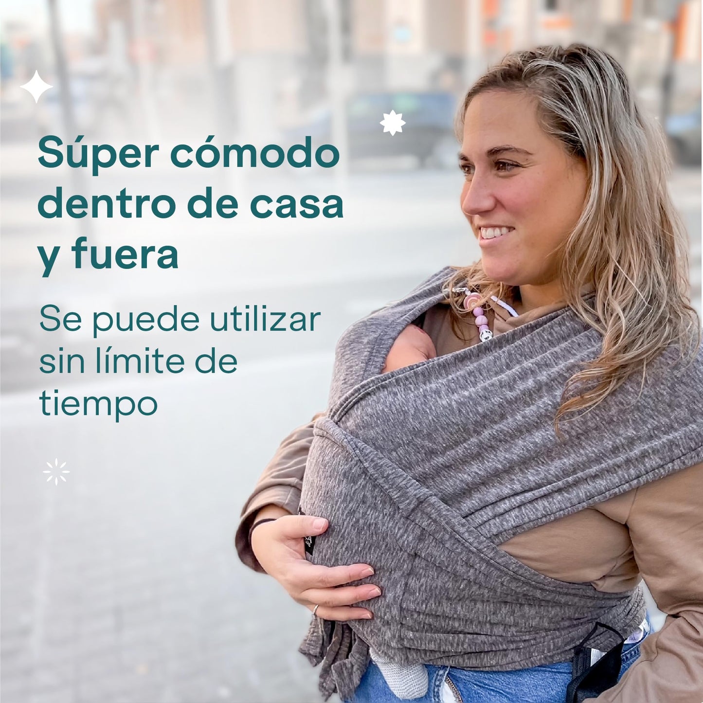 Bufanda de transporte ajustable, unisex, ajustable y de hasta 9 kg