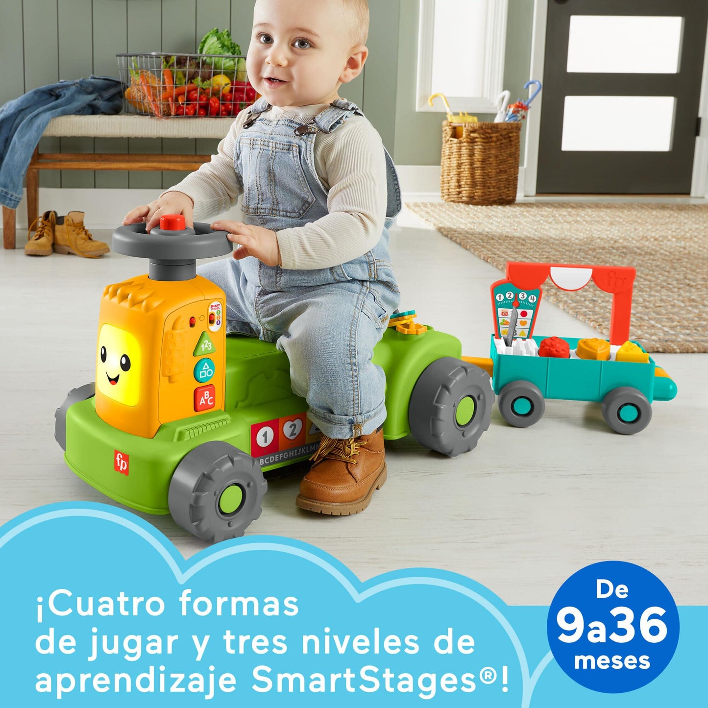 Tractor 4 en 1 Correpasillos transformable con Actividades, Luces y Sonidos, bebés +6 Meses