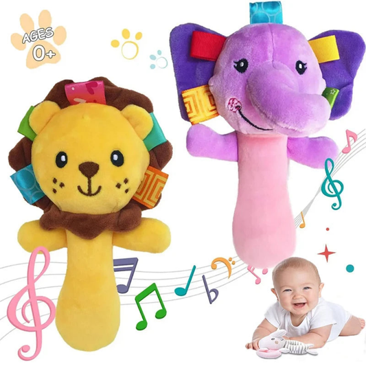 Sonajeros de peluche suaves para bebés, juguetes con agarre manual, sonajeros de peluche para bebés de 3, 6, 9 y 12 meses, recién nacidos