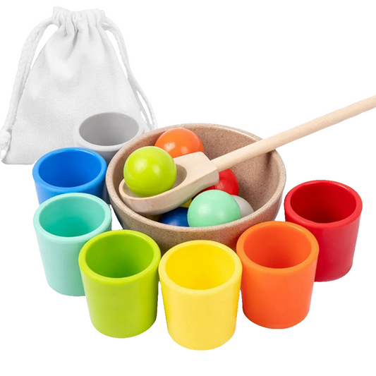 juegos de clasificación de colores de bolas y tazas de arcoíris, Motor fino, Educación Temprana, juguetes de aprendizaje