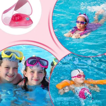 Flotador de natación con dosel para bebé, anillo inflable de PVC para piscina