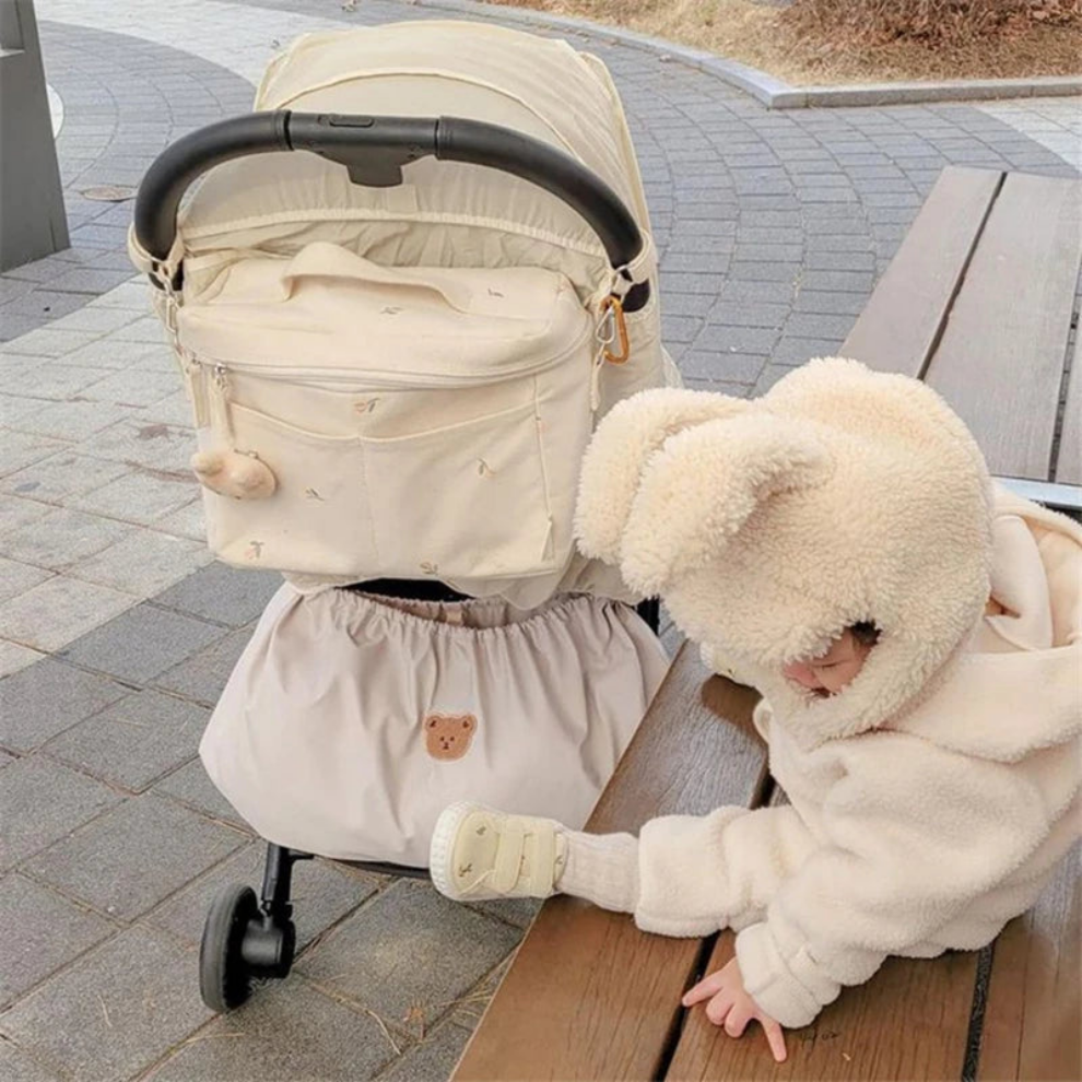 Bolsa de mamá portátil, bolsas de pañales, bolsa de almacenamiento impermeable para cochecito de bebé